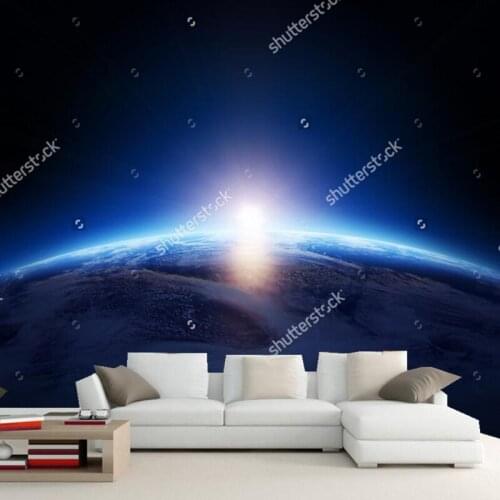 Cosmic sky wallpaper,Sunrise Earth,3D modern mural for the living room bedroom ceiling background wall waterproof wallpaper
