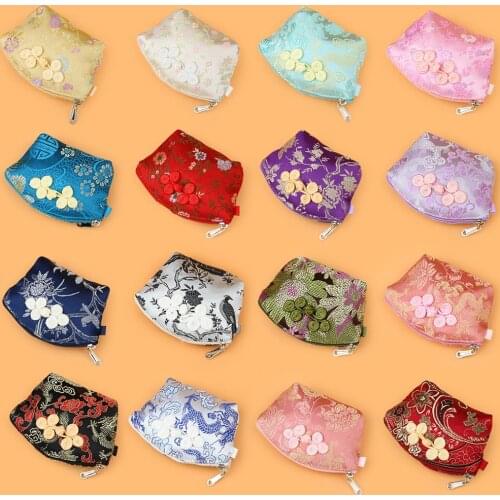 Wholesale 10PCS New Fashion Elegant Triangle bag Ethnic style Embroidery Jewelry bag