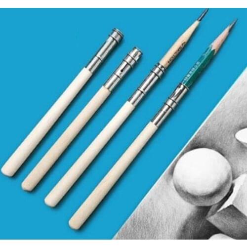Adjustable Single Head Wood Pencil Extender Holder for Charcoal School Office Painting Tool Art Supplies