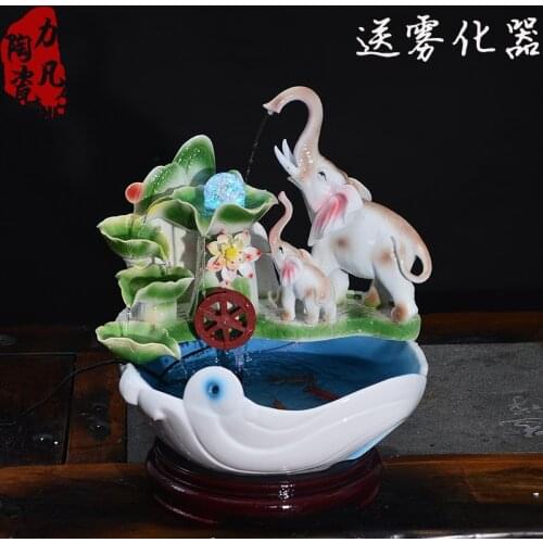 Crafts decor hand wedding cutting dies home Feng Shui lucky round ceramic water ornaments minimalist interior Waterscape fountai