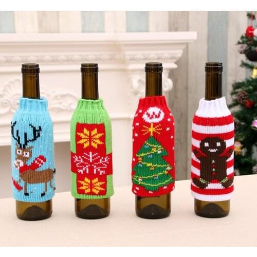 Christmas Wine Bottle Cover Snowman Stocking Christmas Gift Bags Xmas Sack Packing Navidad Presents Chrismas New Year decor