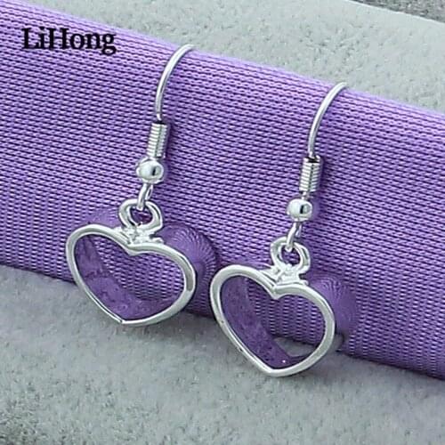 New 925 Sterling Silver Earrings Heart-shaped Earrings Silver Earrings For Women Charm Jewelry Wedding Wedding Gifts