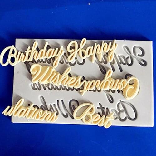 DIY Happy Birthday Shape Sugarcraft Silicone Mold 3D Letter Fondant Chocolate Silicone Mold Cake decoration Tools Cupcake Mould