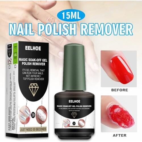 15ml Nail Polish Remover UV Gel Nail Polish Remove Fast Remove Soak-Off Gel Manicure Base Top Coat Nails Remover