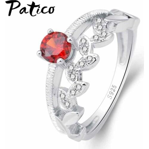 Wedding Crystal Silver 925 Promise Rings Leaf with aaa Cubic Zircon Engagement Jewelry Fashion New Brand Bijou for Women