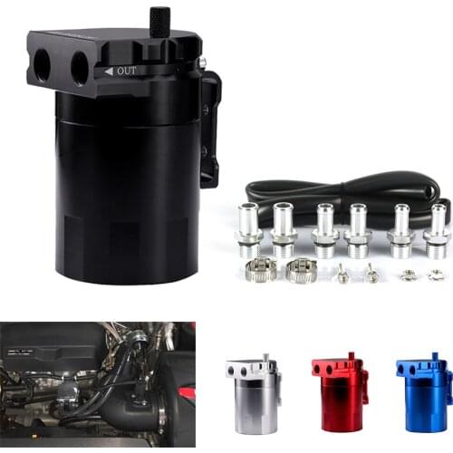 Universal Oil Catch Can Fuel Tank for Racing Car Aluminum Oil Reservoir Tank
