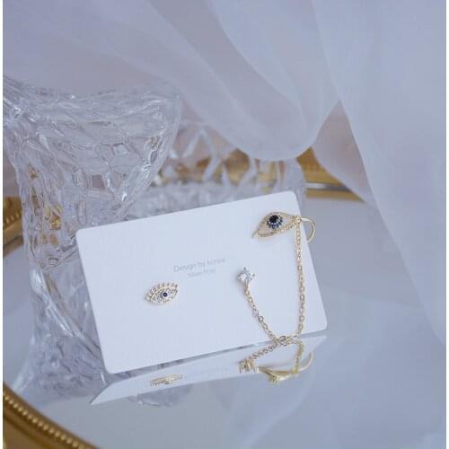 Shiny Side New Accessories Crystal Eyes Stud Earrings for Women Fashion Jewelry Simple Style Zirconia Irregular Earrings