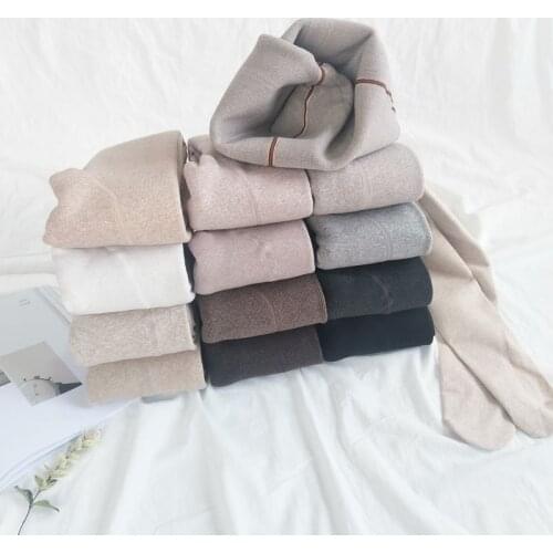 Winter Cashmere Warm Tights Women Colorfull Thick Pantyhose Full Foot Footless Cotton High Waisted Tights for Girls