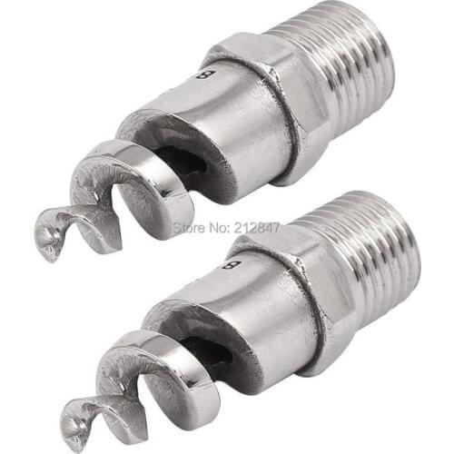1/4BSP Male Thread 316L Stainless Steel Spiral Cone Atomized Nozzle Spray Valve Caps 2pcs