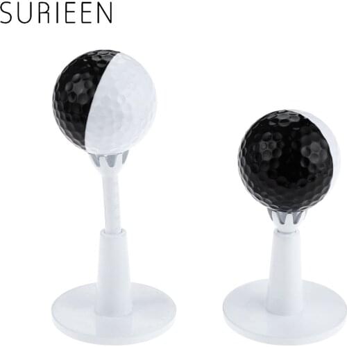 2 Pcs Adjustable Range Tees White Plastic Golf Tees Golf Practice Tees 8 Points Adjust Height Golf Balls Holder Golf Accessories