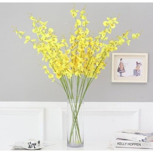 5 Branch Home Decoration Artificial Flowers Silk Dancing Orchid Fake Flowers Wedding Decoration Accessories Home Garden Decor