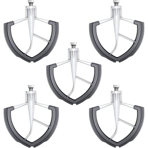 5Pcs Flex Edge Beater With Flexible Silicone Edges Spare Replacement Parts For KitchenAid Mixer 5.5-6 QT Bowl Lift Stand Mixer
