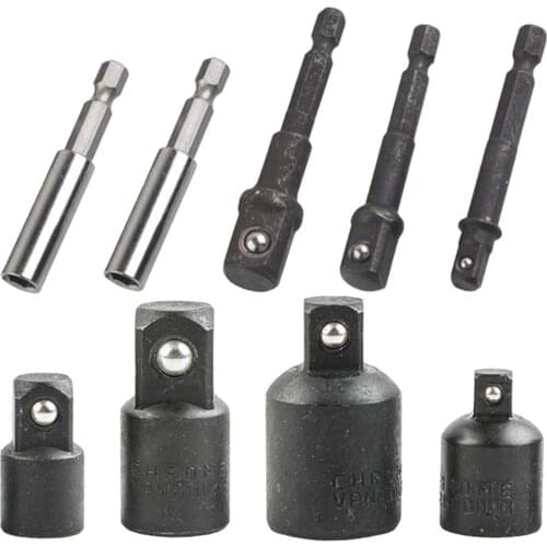 9Piece Drill Socket Adaptor Converter Power Extension Kit Impact Hand Tool