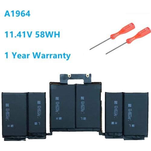 11.41V 58WH/5086mah A1964 Laptop Battery for Apple MacBook Pro A1989 13" 2018-2019 EMC3214 EMC3358 020-02497 MR9Q2LL/A