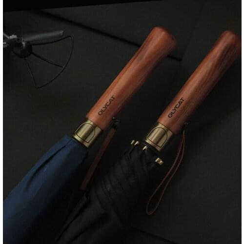 Retro Black Large Umbrella Automatic Long Business Golf Luxury Umbrella Garden Windproof Men Regenschirm Parasol BY50LU