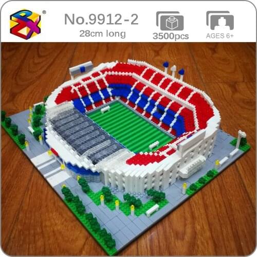BS Spain Barcelona Football Club Camp Nou Stadium 3D Model DIY Mini Diamond Blocks Bricks Building Toy for Children no Box