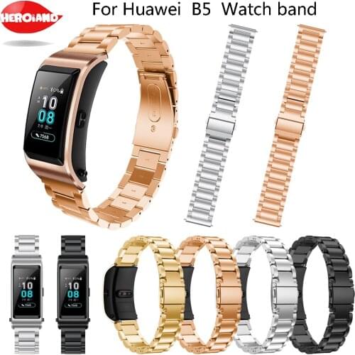 For Huawe i B5 sport Watch Bands 2018 New luxury Strap Band metal link For Huawei B5 Stailess Steel Bracelet Strap accessories
