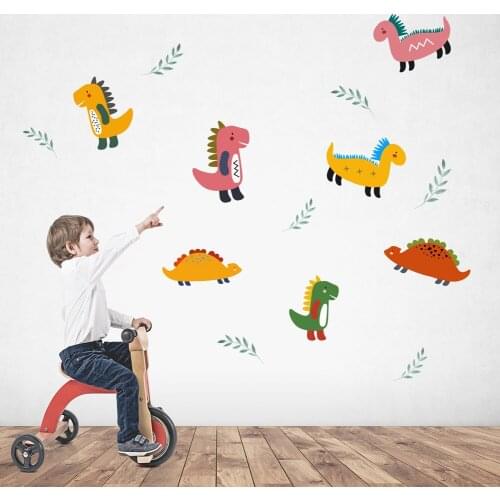 Cartoon dinosaur Wall Sticker home decoration kids rooms bedroom decor living room animals wallpaper self-adhesive stickers