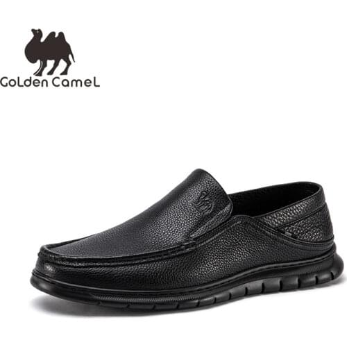 CAMEL 2021 Spring Summer New Genuine Leather Breathable Business Loafers Men Soft Sole Calf Leather Pigskin Casual Shoes