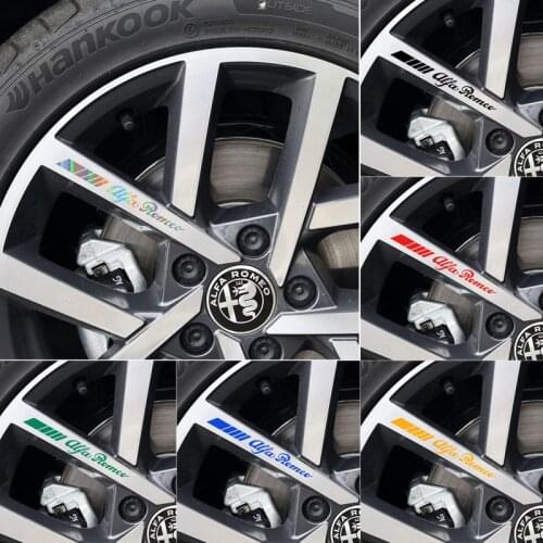 Car Body Decal Sticker Car Door Rims Wheel Hub Racing Sticker Decal for alfa romeo 159 147 156 giulietta Giulia Stelvio Emblem