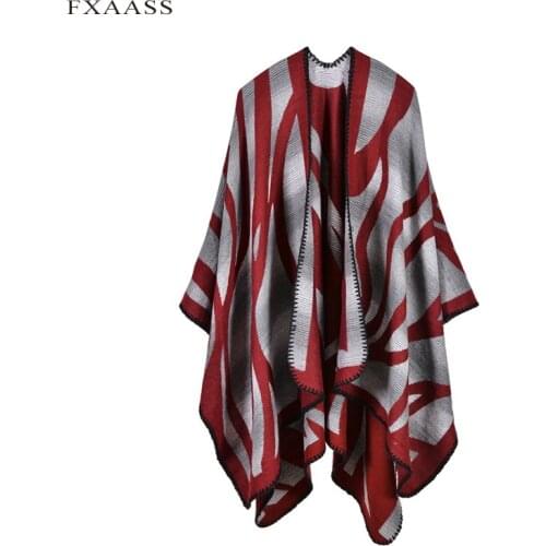 FXAASS New Autumn/Winter Shawl Blanket Poncho Women Scarf for Lady Camouflage Cashmere Scarves Warm Pashmina Wholesale Cape