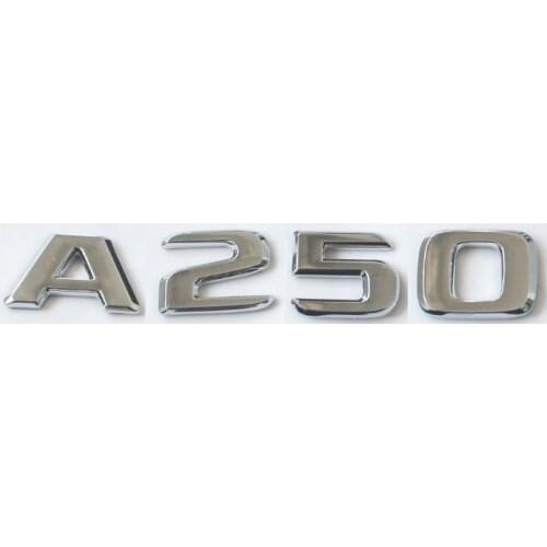 Flat Chrome ABS Rear Trunk Letters Badge Badges Emblem Emblems Sticker for Mercedes Benz A Class A250 W176 2017 2019