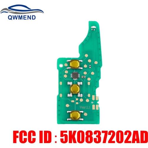 BHKEY 1PCS*Car key PCB For 5K0837202AD 433Mhz For VOLKSWAGEN Beetle Caddy Eos Golf Polo Scirocco Tiguan Touran Electronic Board