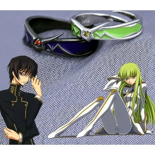Japan Anime Code Geass: Lelouch Lamperouge C.C 925 Sterling Silver Adjustable Finger Ring Cosplay Jewelry Men Couple Lovers Gift