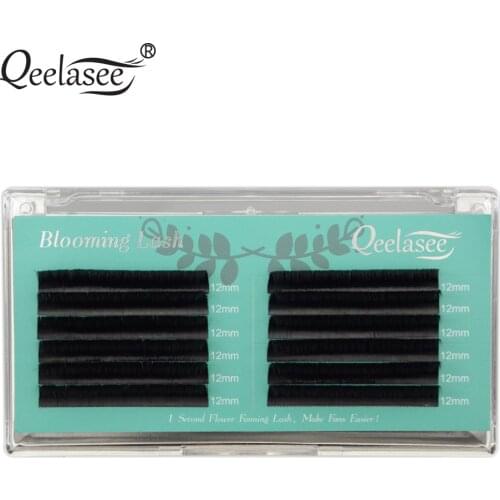 Qeelasee New Blooming Lash 0.05/0.07 Automatic Fanning Lash faux mink Volume eyelash extensions Easy Fan Eyelashes