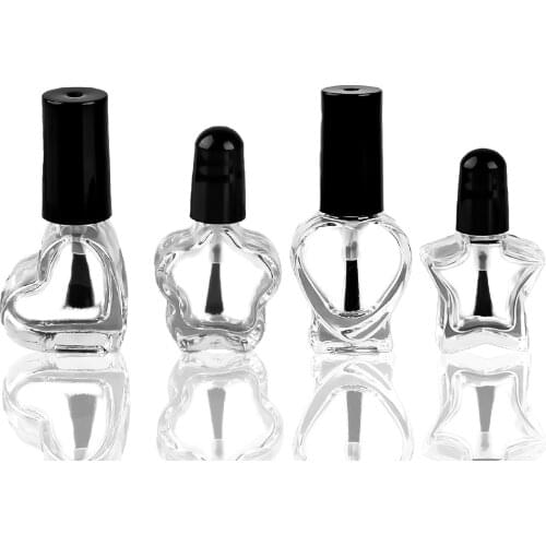 1 Pcs 5ml Glass Nail Polish Bottle Empty Nail Polish Clear Bottles With Brush Cap Used For Nail Art Diy Makeup Accessories