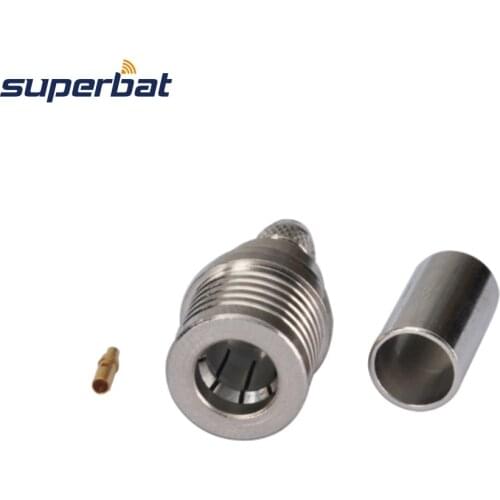 Superbat QMA Crimp Plug Straight Connector for RG58 RG400 RG142 LMR195 RF Coaxial Connector