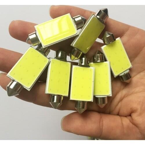 500X C5W LED Festoon Bulbs 31mm 36mm 39mm 41mm 42mm Car Interior Dome Light 12V 24V 12 COB Chips Festoon Auto Signal Lamp White