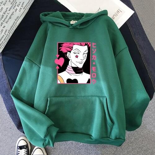 Hunter X Hunter Hoodies Hisoka Morow Print Sweatshirts Women Tops Long Sleeve O- Neck Streetwear Anime HxH Clothes Harajuku