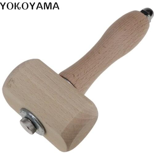 YOKOYAMA Sewing Tools Cowhide Hammer Wooden Mallet Leather Craft Carving Hammer Sewing Leather Engraving Printing Hammer