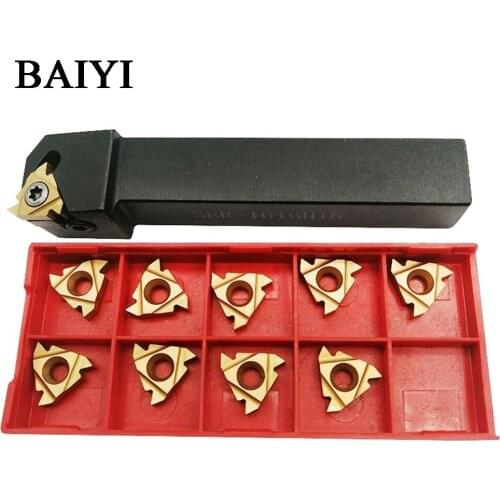 1pc SER1616H16 cutter Turning Tools Holder + 10pcs 16ER AG60 BP010 Thread Carbird Inserts