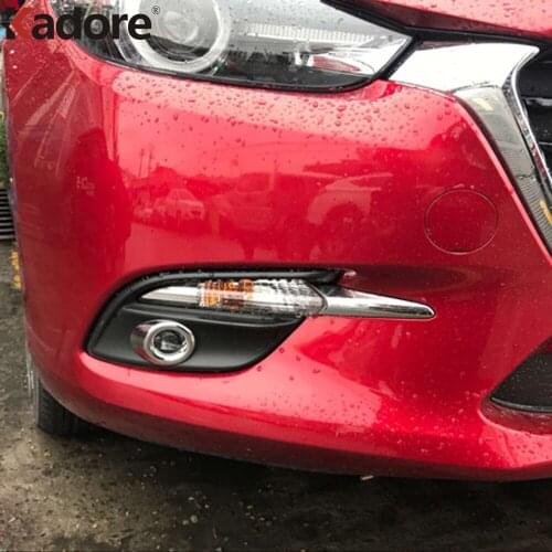 For Mazda 3 M3 Axela 2017 2018 ABS Chrome Rear Tail Fog Light Lamp Cover Trim Car Decoration 3D Auto Accessories 2pcs