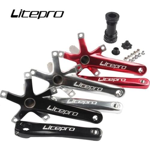 2021NEW Litepro Folding Bicycle Crank Aluminum Alloy 170mmHollow Integrally MTB Mountain Bike BCD 130 Crankset Tooth Plate Parts