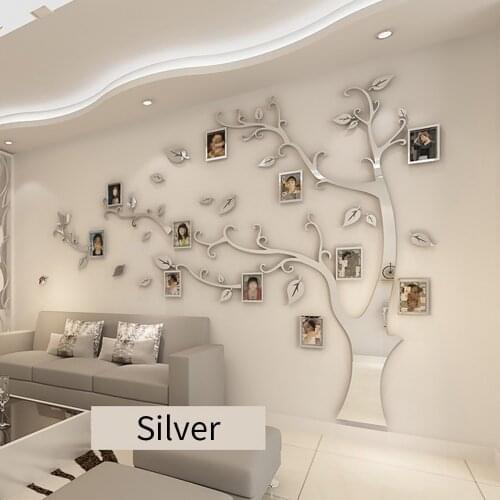 3D Wall Stickers Mirror Stickers Photo Frame Wall Stickers Room Decoration Photo Big Tree Wall Decor Warm Home Decor