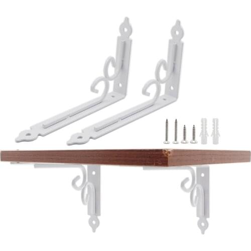 4Pcs Shelf Brackets,Wall Mounted Floating Shelf Bracket,Right Angle Shelving Hardware,Heavy Duty Thicken Iron Brace 300x193x25mm