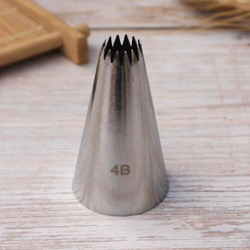 #4B-2 Open Star Piping Nozzle Small Size Cake Decorating Pastry Icing Tips Bakeware Kitchen Cookies Tools Stainless Steel