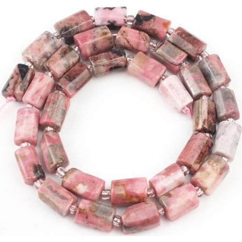 6x9mm Natural Rhodochrosite Stone Beads Faceted Cylinde Shape Gem Loose Spacer Bead For Jewelry Making DIY Bracelets 15"inches
