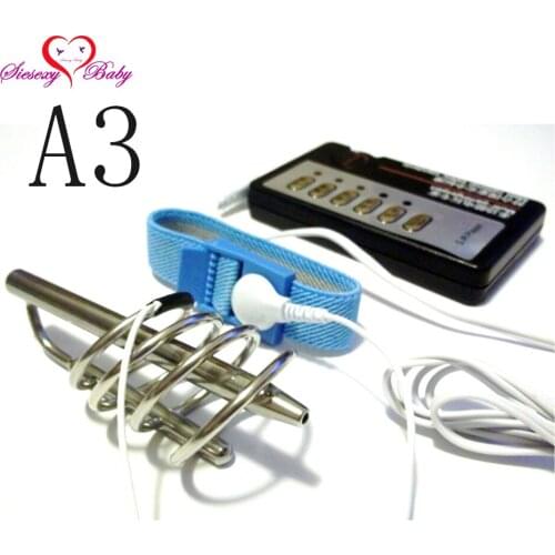 A3 Four Ring Urethral Dilators Electric Shock Penis Plug Penis Ring Medical Themed Toys Electro stimulation sex toys for TENS