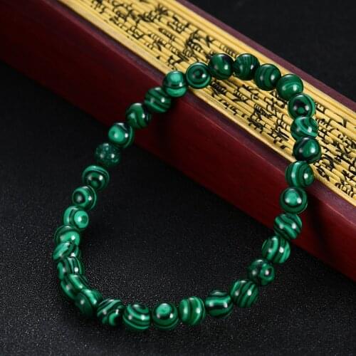 Fashion Natural Malachite Bracelet Men Natural Stone Beads Charms Adjustable Bracelets Bangles for Women Yoga Jewelry Gifts