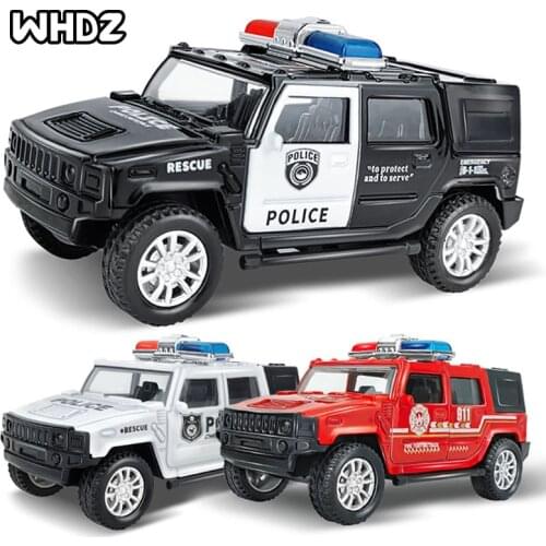 1:43 Simulation Kids Police Pull Back Car Model Desktop Decor Car Model Alloy Diecast Off-road Vehicles Gifts Toys for Boys
