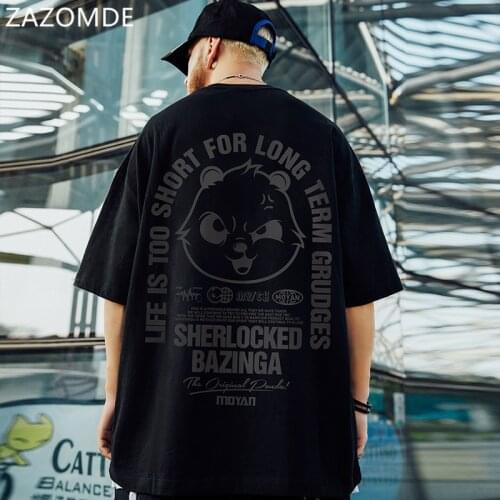 ZAZOMDE 2021 Summer New Oversized Panda Series Printed Couple Clothing Loose Round Neck Short-sleeved Cotton T-shirt Mens Shirt