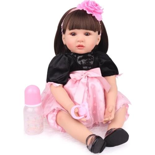 24inch 60cm Reborn Baby Doll Toy Cloth Body Stuffed Realistic Baby Doll With Giraffe Toddler Birthday Christmas Gifts