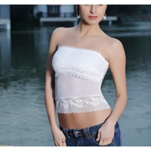 Hot Sales Womens Tube Tops Backing Anti Sexy Lace Bra Straps Boutique Tube Tops