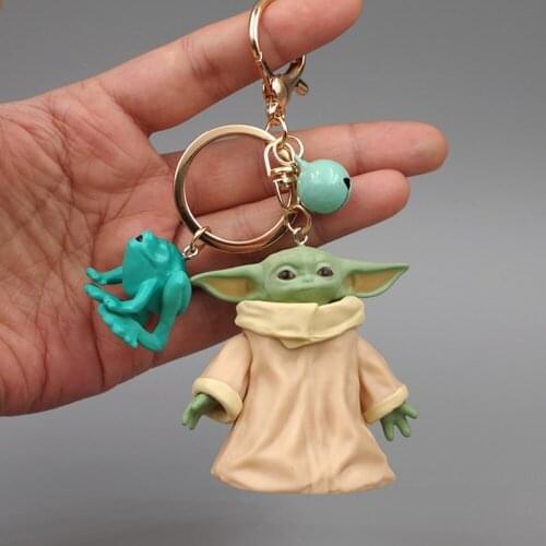 6cm Baby Yoda Keychain Mandalorian Yoda Baby Figure Model Keychains Bag Car Keychain Pendant Kids Toys Gifts