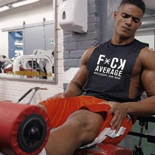 Brand Clothing Summer Fitness Tank Top Men Cotton Sleeveless Loose Vest Singlet Casual Mens O-Neck Solid Color Shirt Tanktops