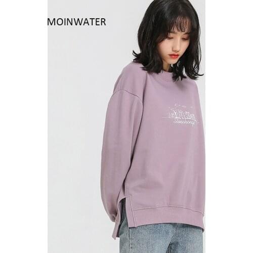 MOINWATER New Women Streetwear Hoodies Female Drop-Shoulder Hooded Sweatshirts Lady Casual Oversized Tops Outerwear MH2007